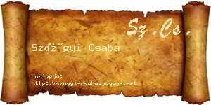 Szügyi Csaba névjegykártya