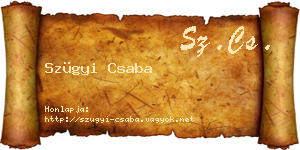 Szügyi Csaba névjegykártya